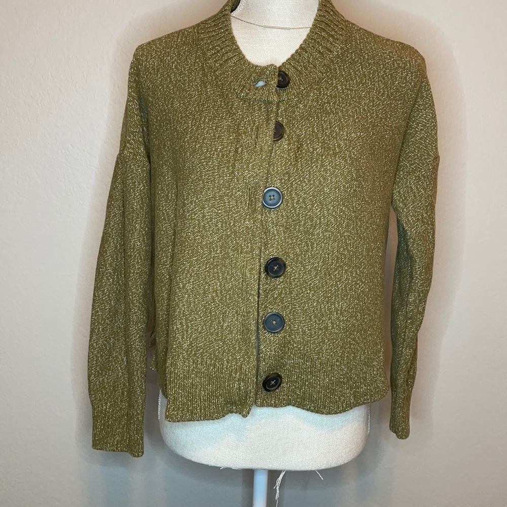 Madewell Cropped Cardigan Green Small